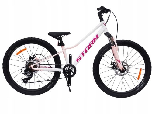 ROWER 24 QUEEN MTB AMORTYZOWANY SHIMANO ALUMINIUM RÓŻOWO BIAŁY TARCZOWE HAM 1