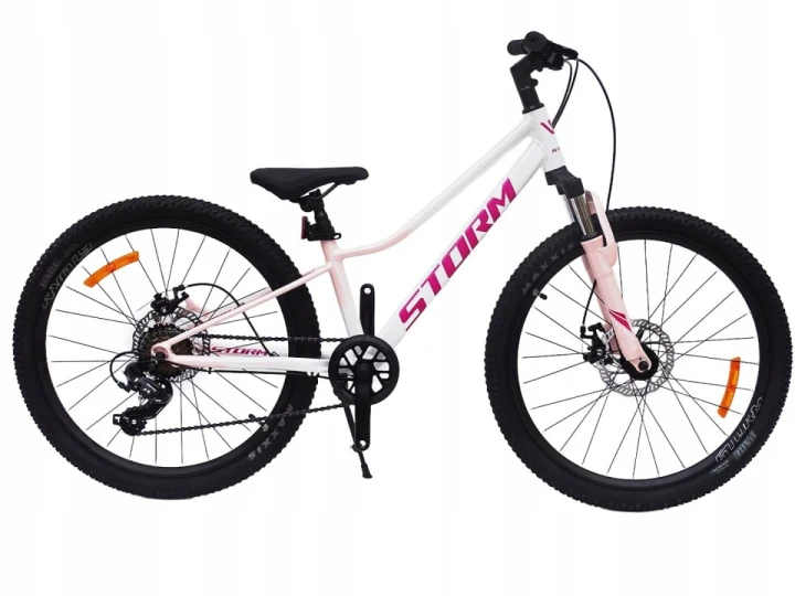 ROWER 24 QUEEN MTB AMORTYZOWANY SHIMANO ALUMINIUM RÓŻOWO BIAŁY TARCZOWE HAM 1