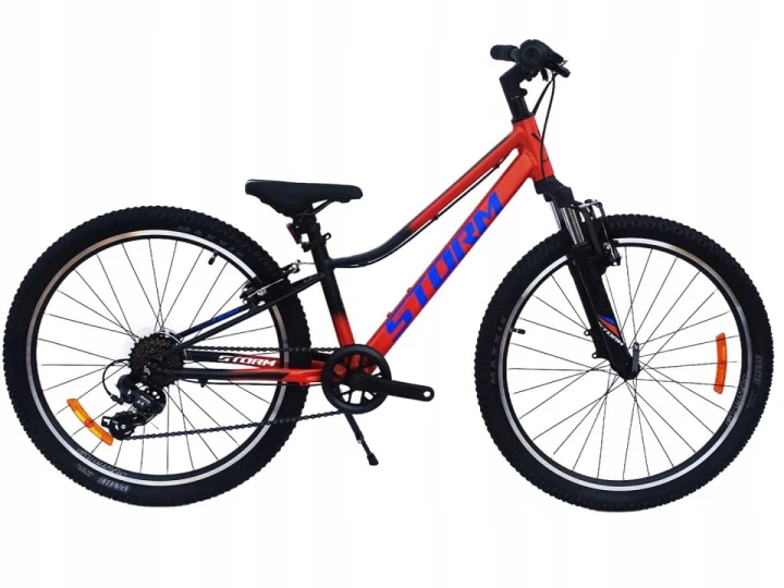 ROWER 24 RACER MTB AMORTYZOWANY SHIMANO ALUMINIUM POMARAŃCZOWO-CZARNY 1