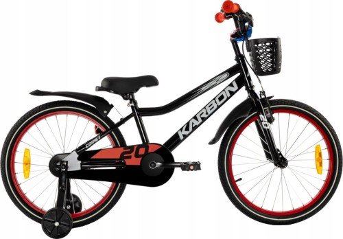 ROWER KARBON COMET 20'' DLA CHŁOPCA Z KÓŁKAMI BOCZNYMI ROWEREK CZARNY 1