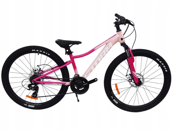 ROWER 26 STORM GÓRSKI MTB ALUMINIOWY QUEEN 1.0 13'' RÓŻOWY PUDER ZAMKNIĘCIE 1