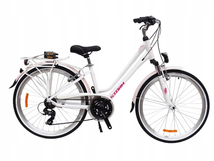 ROWER STORM MARATHON 1.0 26 ALUMINIOWY AMORTYZOWANY BIAŁY RÓŻOWY C 1