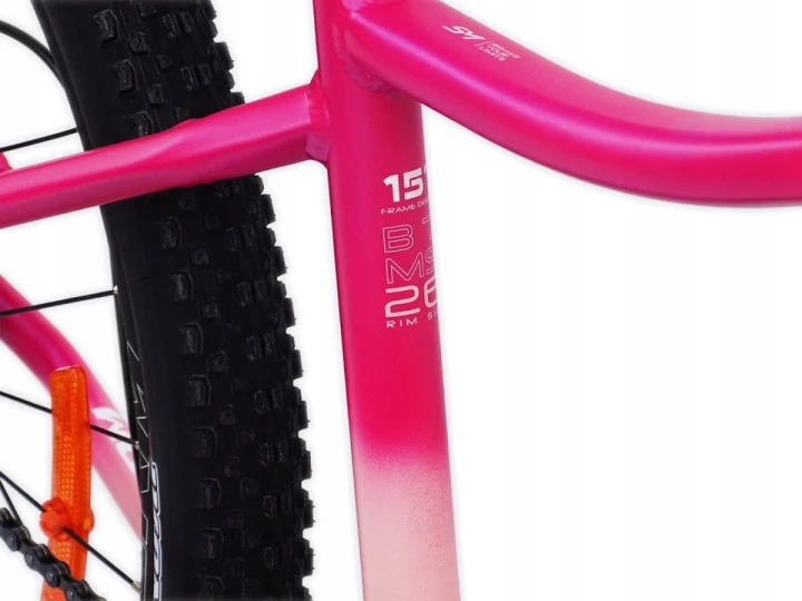 ROWER 26 STORM GÓRSKI MTB ALUMINIOWY QUEEN 1.0 15'' RÓŻOWY PUDER ZAMKNIĘCIE 3