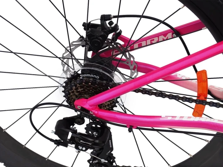 ROWER 26 STORM GÓRSKI MTB ALUMINIOWY QUEEN 1.0 15'' RÓŻOWY PUDER ZAMKNIĘCIE 4