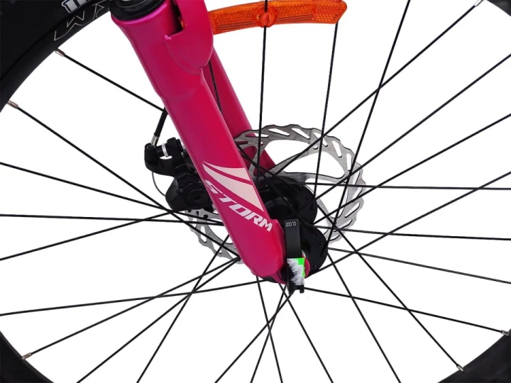 ROWER 26 STORM GÓRSKI MTB ALUMINIOWY QUEEN 1.0 15'' RÓŻOWY PUDER ZAMKNIĘCIE 5